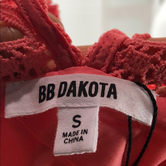 BRAND NEW- BB Dakota Mini Lace Dress in Coral - Picture 6 of 6